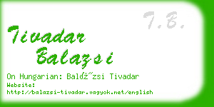 tivadar balazsi business card